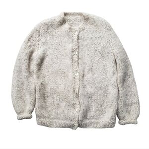 Handmade Mohair Cardigan Sweater Women's XL Ivory